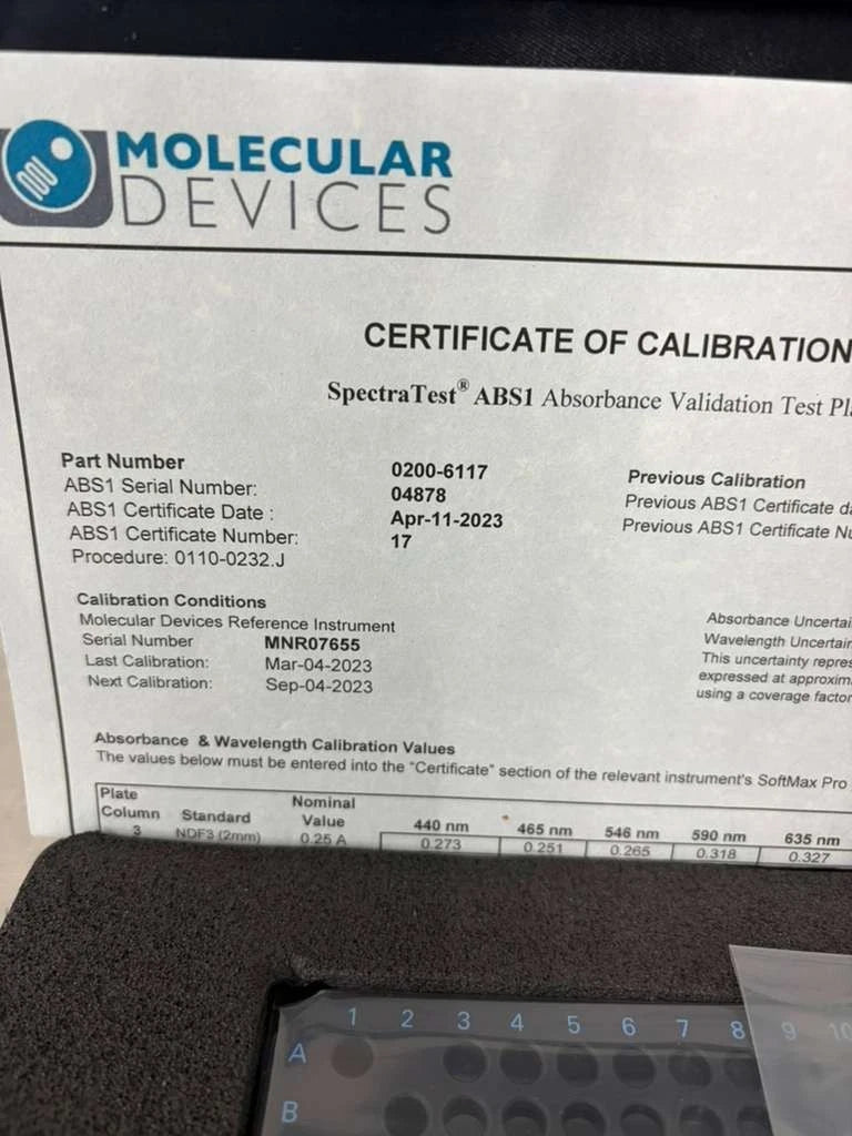 Molecular Devices SpectraTest ABS1 0200-6117