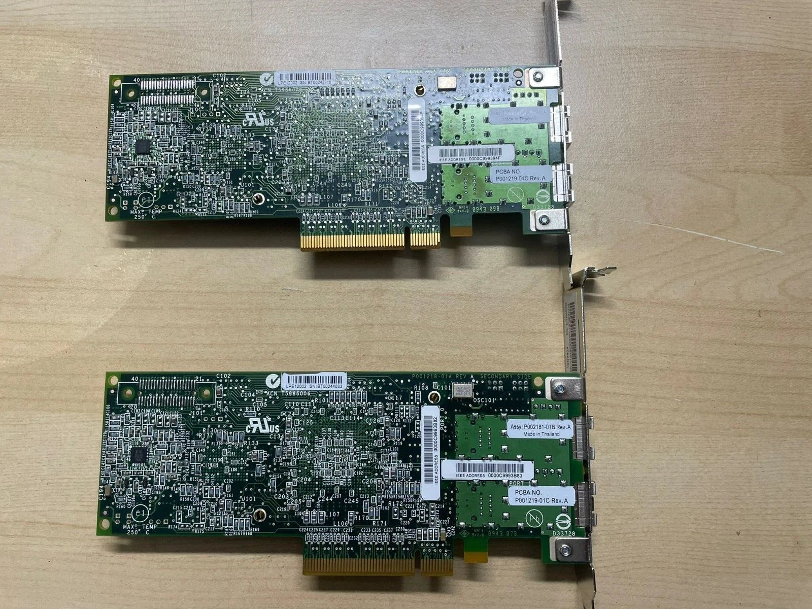 2x IBM 5735 Fibre Channel Adapter 8Gb PCIe 2-Port lot of 2