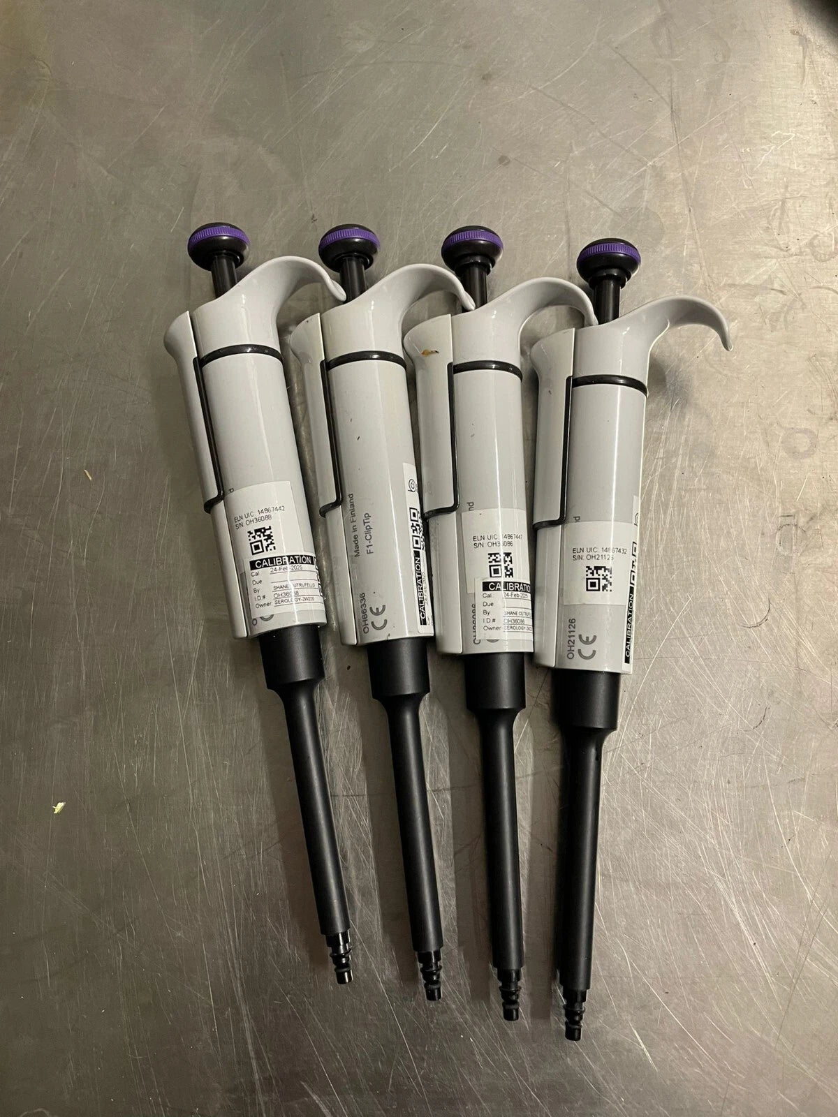 lot of 4 Thermo Scientific™ F1-ClipTip™ 5- 50 uL Single Channel Pipette