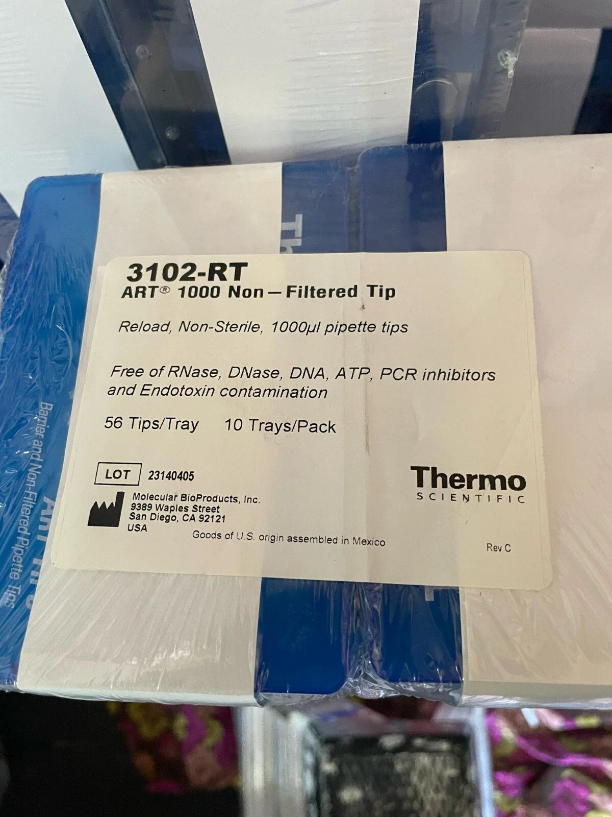 Thermo Scientific 3102RT 1000 μL Universal Fi ART Non-filtered Sterile lot of 2