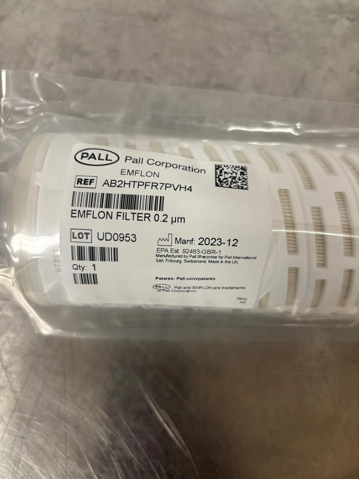PALL EMFLON HTPFR FILTER Part Number:AB2HTPFR7PVH4
