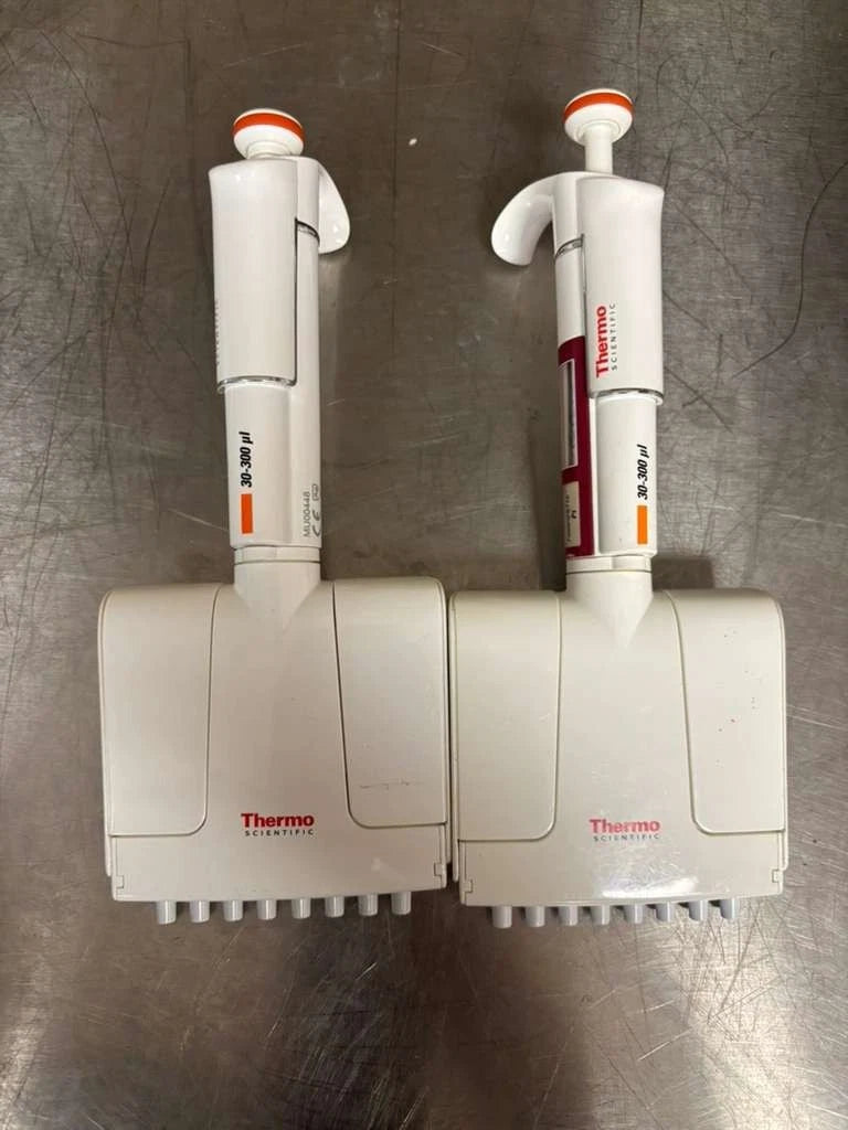 Set of 3 ThermoF1 finnpipette multichannel Pipette 30-300ul 8-12channel