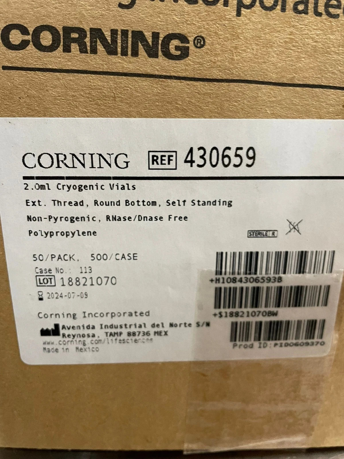 Corning 430659 2mL External Threaded Polypropylene Cryogenic Vial Round Bottom