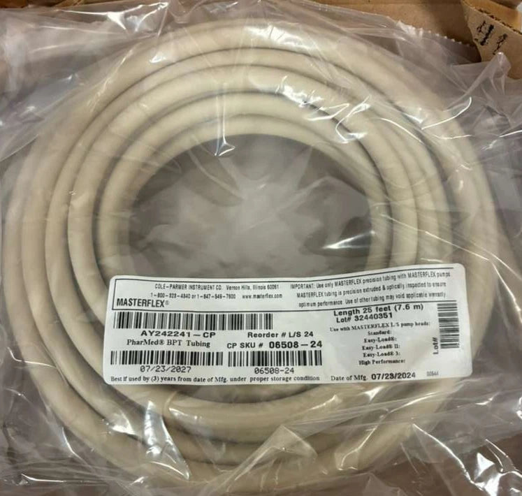 MASTERFLEX PharMed BPT Precision Pump Tubing L/S 24 25’ x 6.4mm ID 06508-24