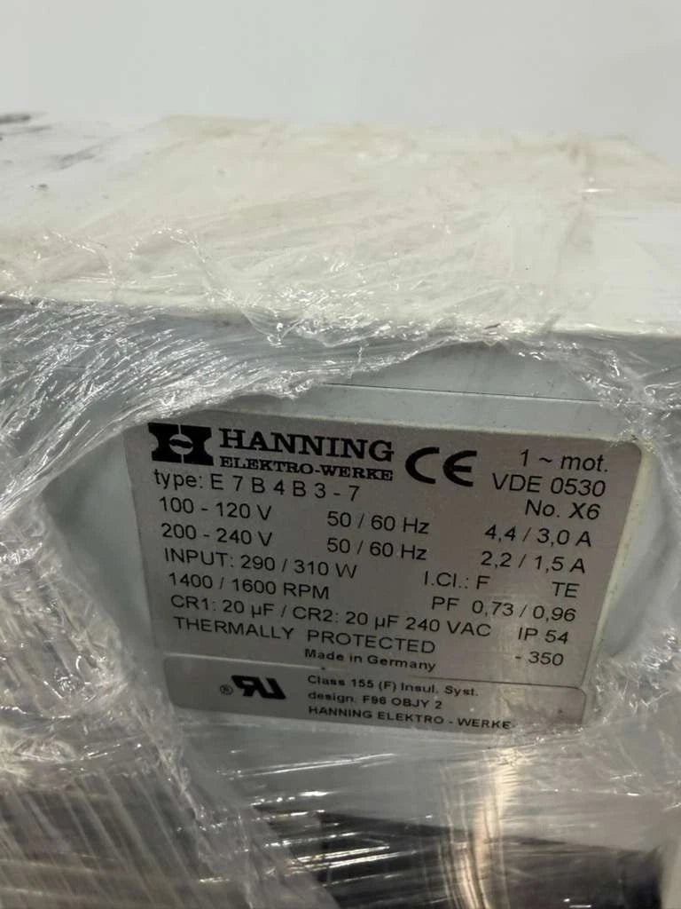 Hanning Elektro-Werke AC Motor E 7 B 4 B 3 - 7 Dual Voltage 115/230V