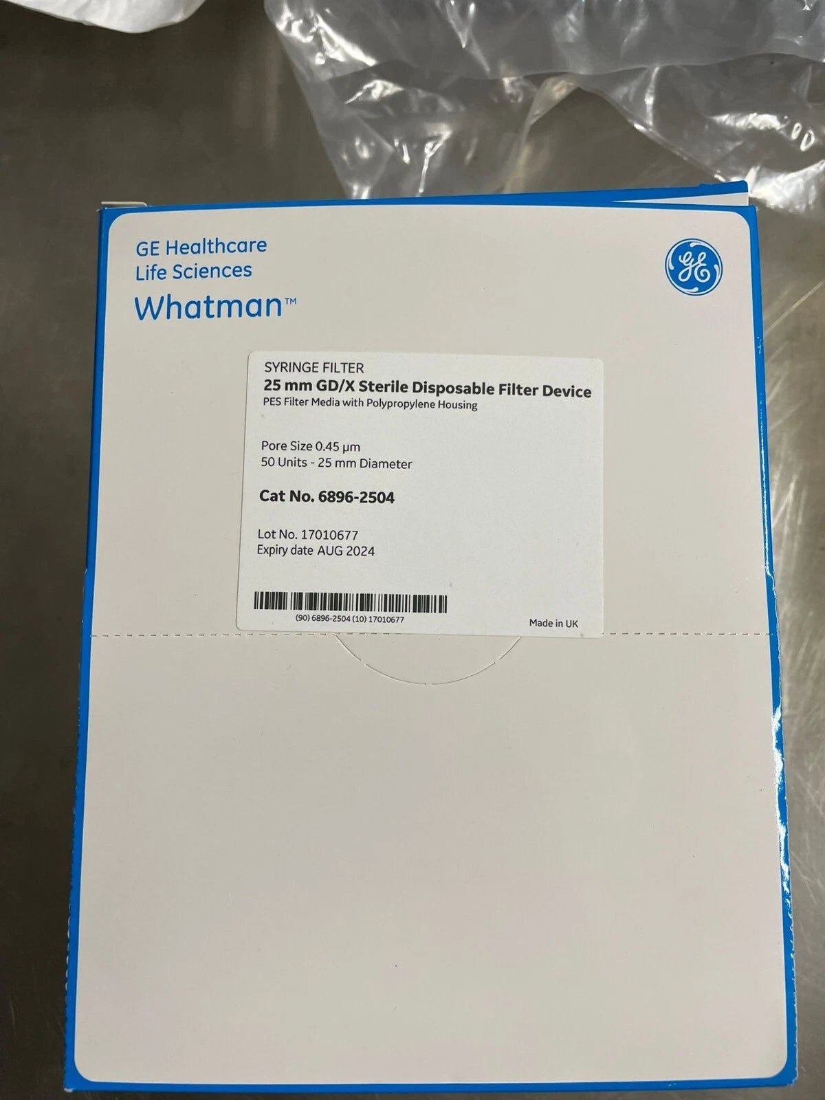 GE Whatman 6896-2504 25mm GD/X Sterile Disposable Filter Device 50 units 25 mm