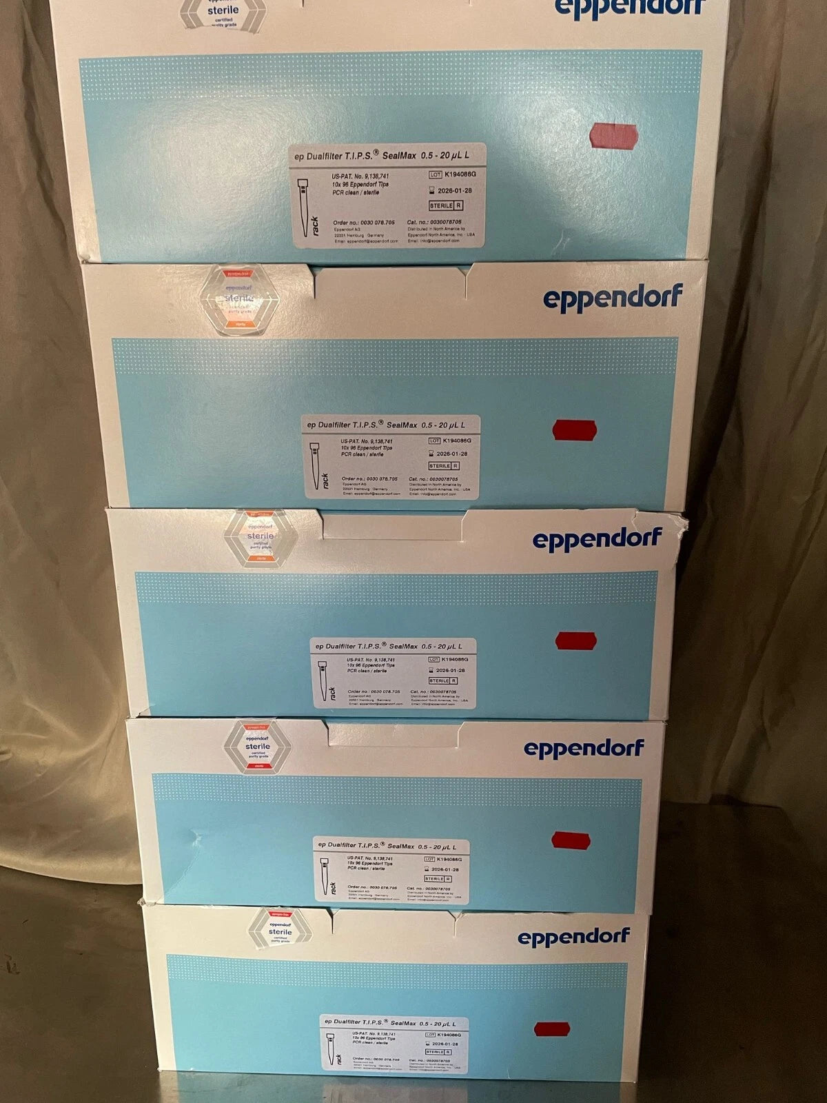 Eppendorf 0030078705 ep Dualifilter T.I.P.S SealMax 0.5-20 µL - lot of 5 Boxes