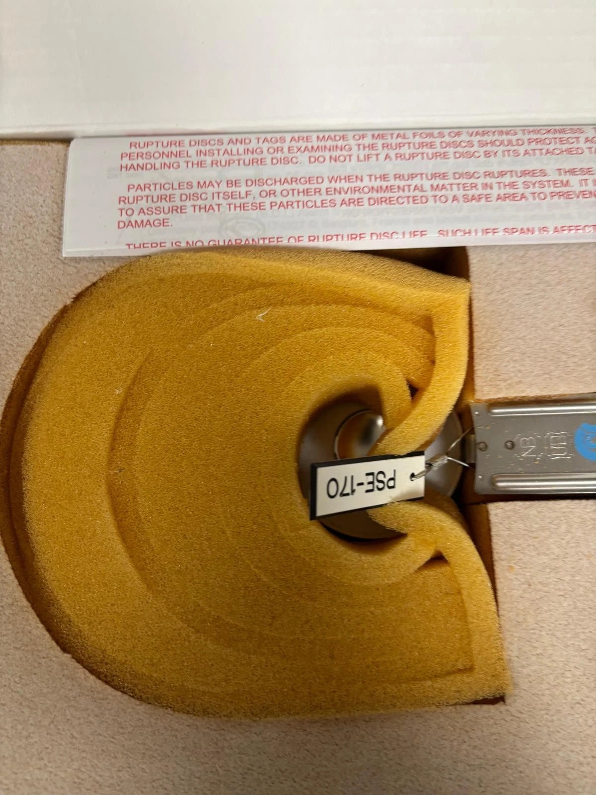 Continental Rupture Disc 1" SANITRX LP (SF) MFG #8082287A