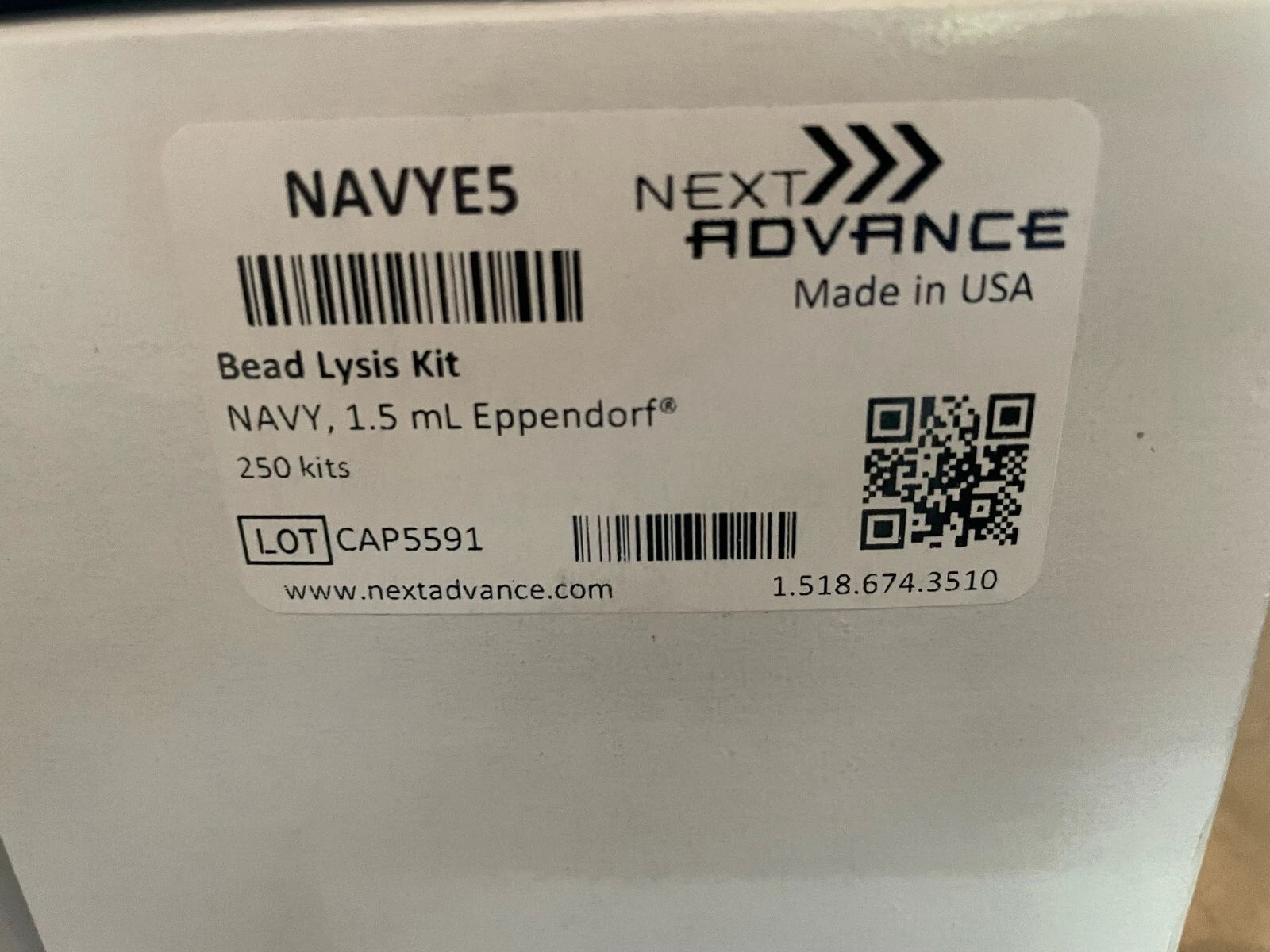 Navy RINO RNA Lysis Kit 250 pack (1.5 mL) Next Advance (lot of 2 Total of 500)