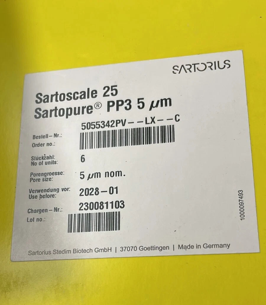 Santorius SartoScale 25 Sartopore PP3 0.65 um 5055305PV--LX--C exp. 2028