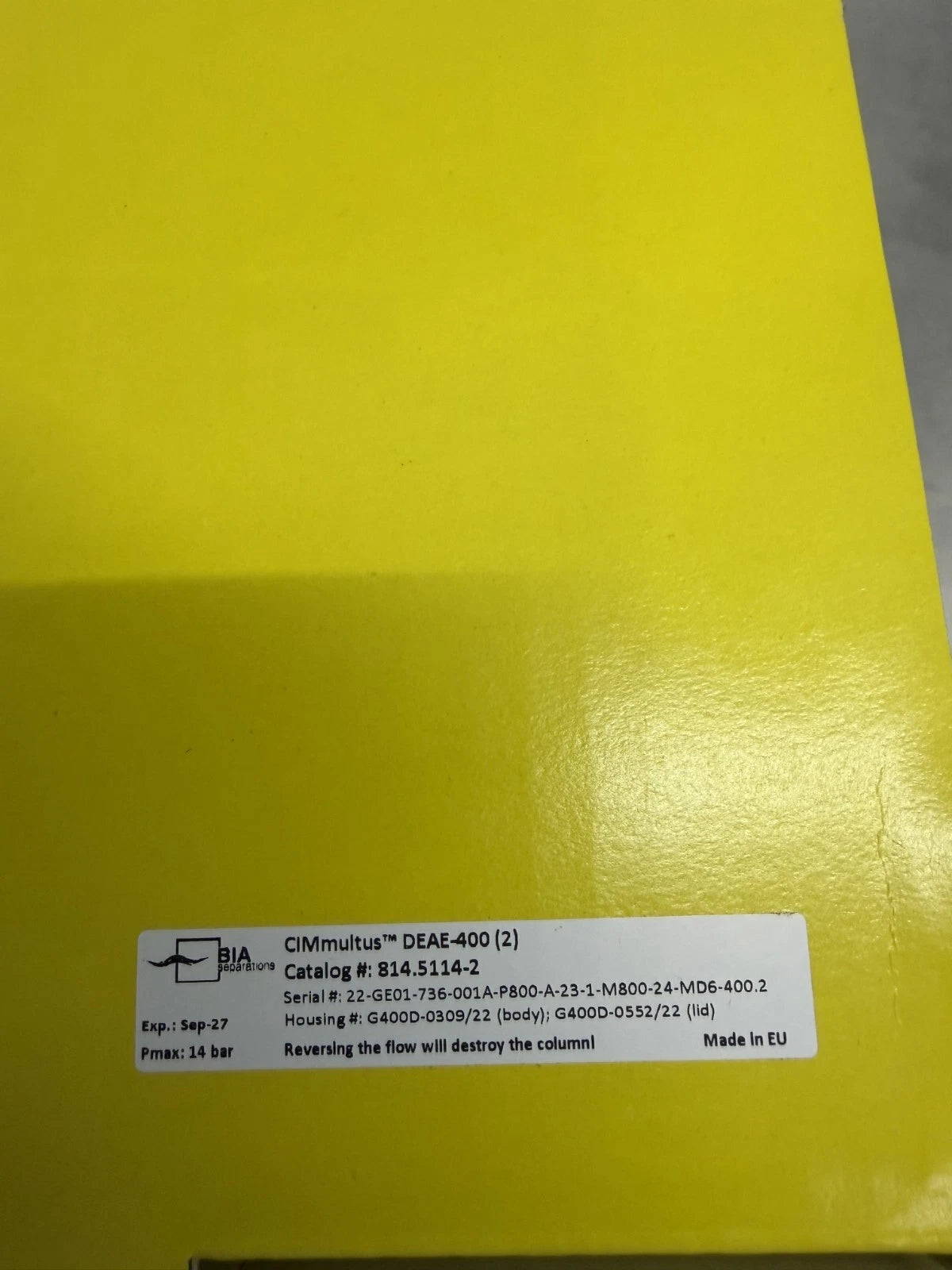 NEW Sartorius BIA CIMmultus DEAE 400 mL Monolithic Column Diethylamino 2um Ch