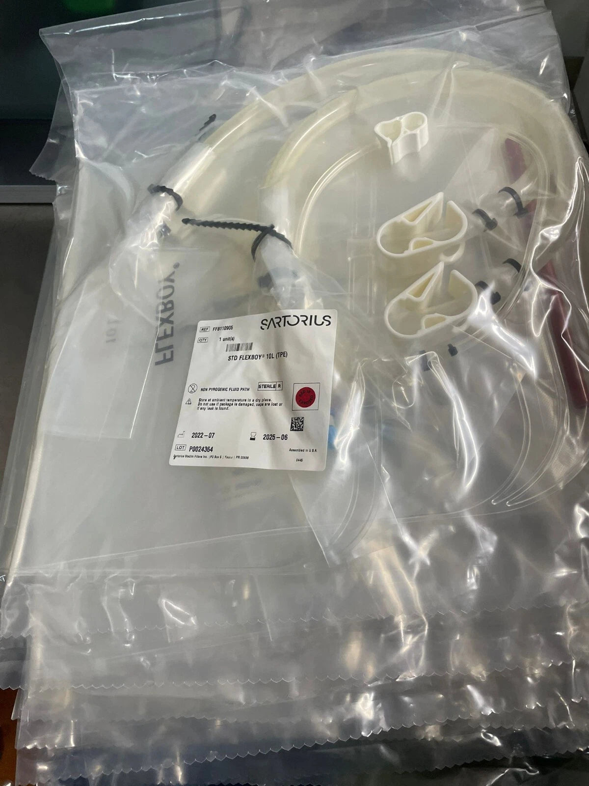 Sartorius Stedim FFB110905 STD Flexboy 10L TPE LOT OF 8 BAGS EXP. 2025/06