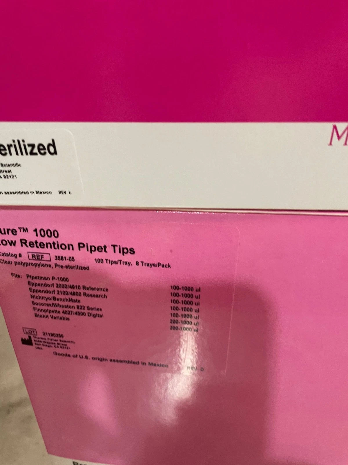 Thermo Molecular BioProductsPure 100 µL -1000 µL Pipet Tips 3581-05 (lot of 4)