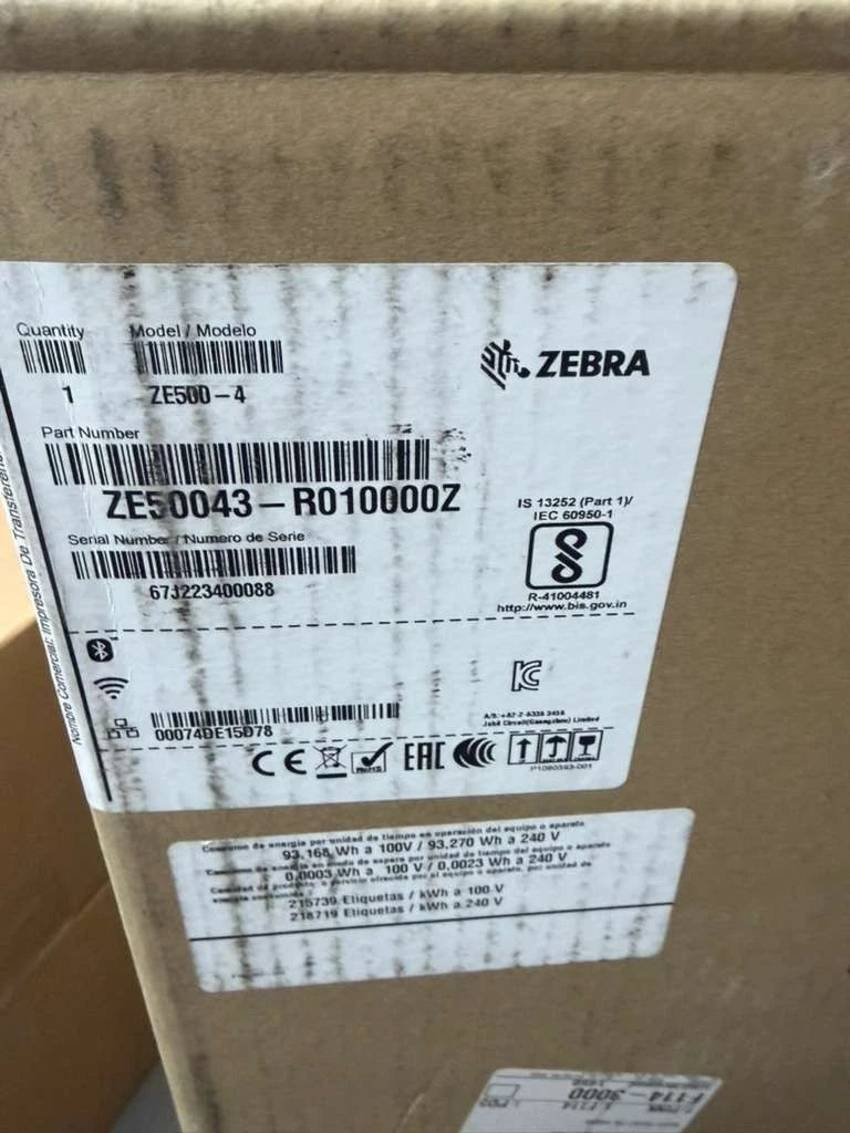 Zebra ZE500 Print Engine Right Hand 4 Inch 300 dpi ZE50043-R010000Z New Open Box