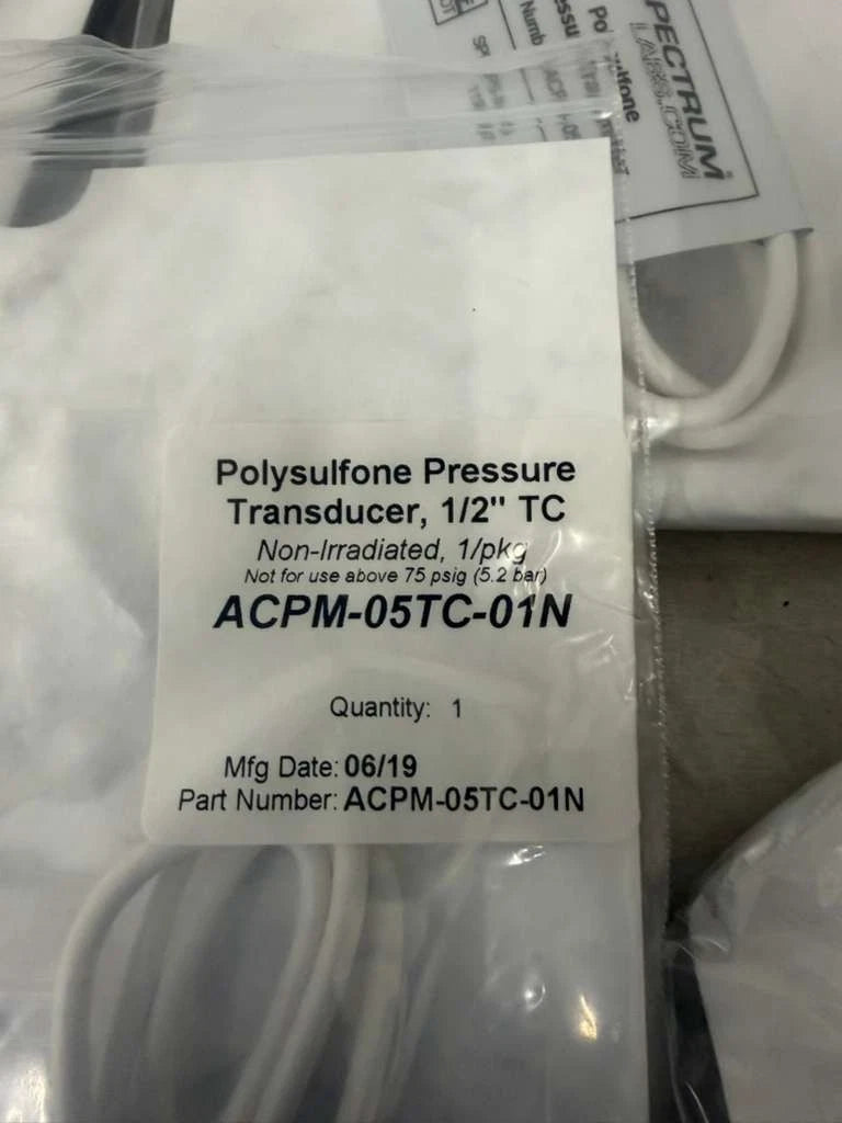 lot of 5 Repligen Polysulfone Pressure Transducer 1/2” TC, ACPM-05TC-01N