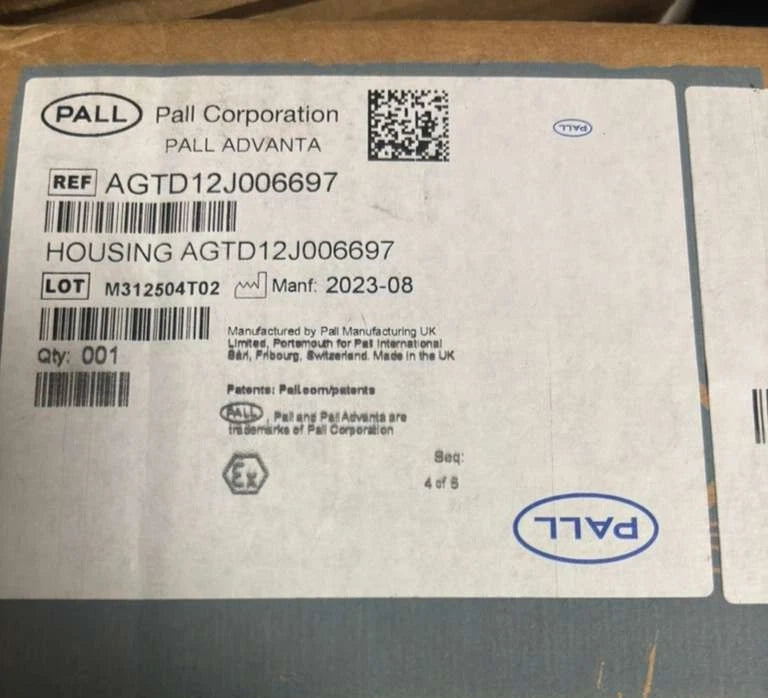 PALL ADVANTA HOUSING AGTD12J006697 Stainless Tri-Clamp Filter Housing