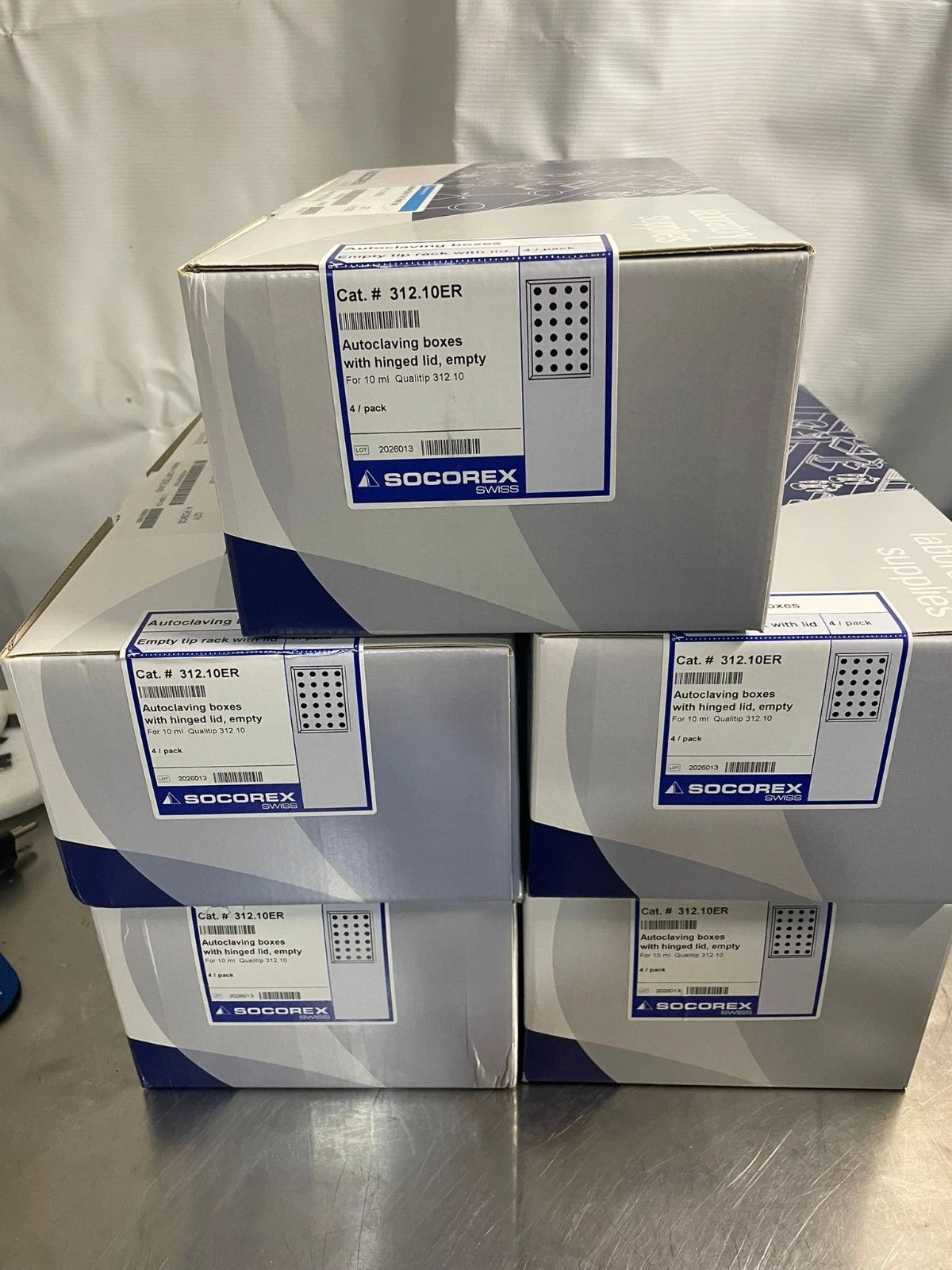 Thermo socorex autoclaving box for 10ml pipette tip w835150, 5 boxes