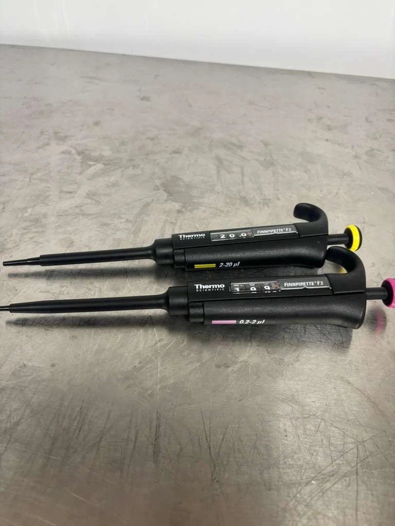 Set Of 2 Thermo Scientific Finnpipette F2 Single Channel Pipettes