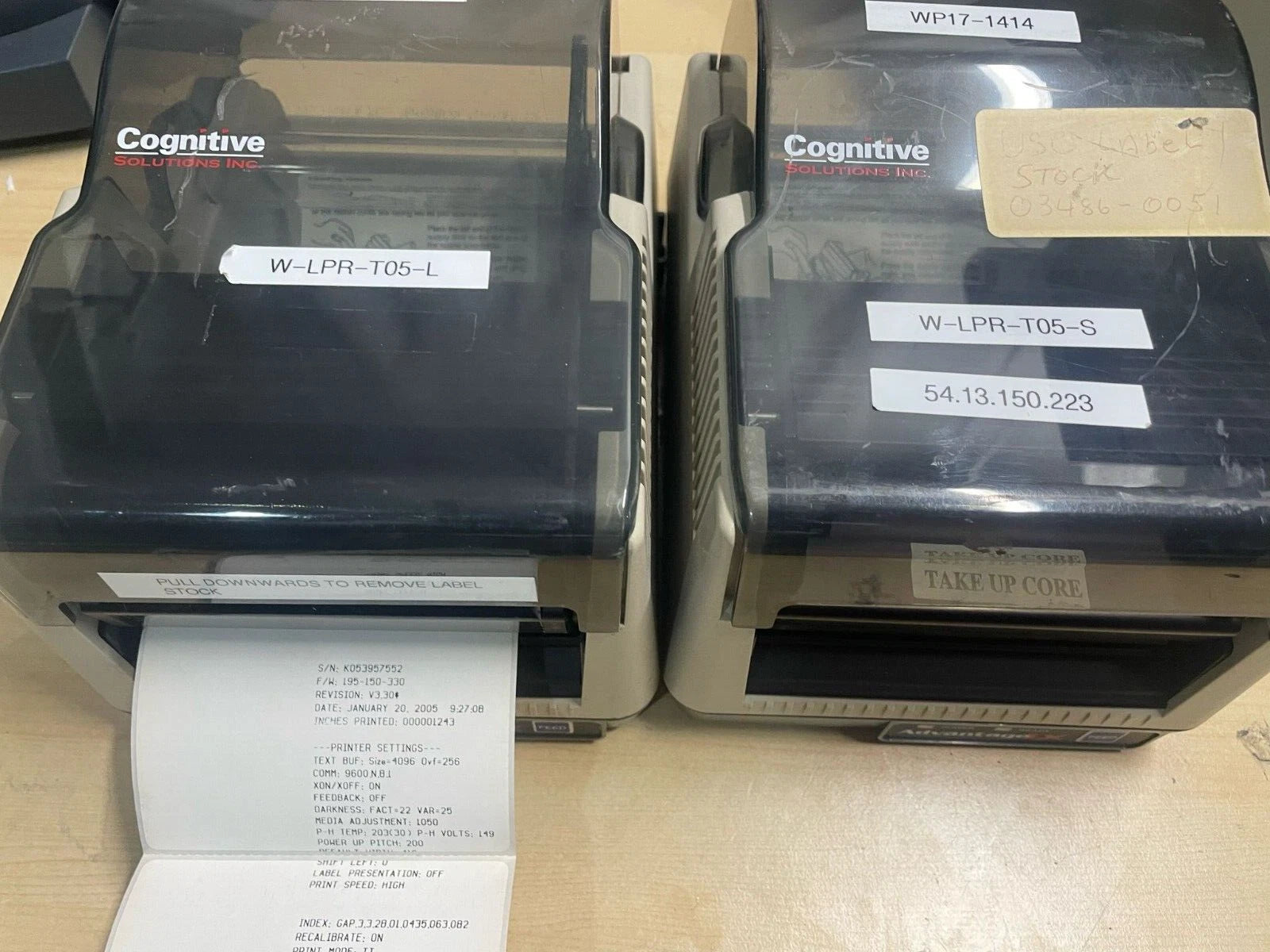 LOT OF 2 Cognitive LX LPT42-2043-006 Thermal Label Printer