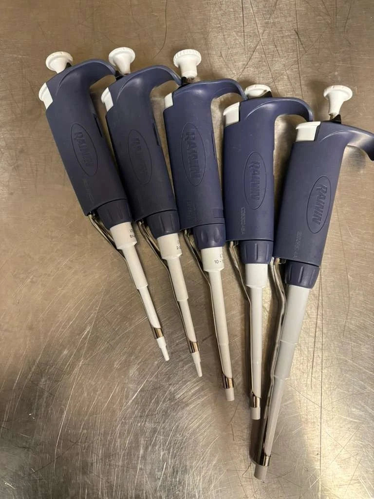 Set of 5 Rainin Pipet-Lite Single-Channel Pipette L:2-20-100-300-1000