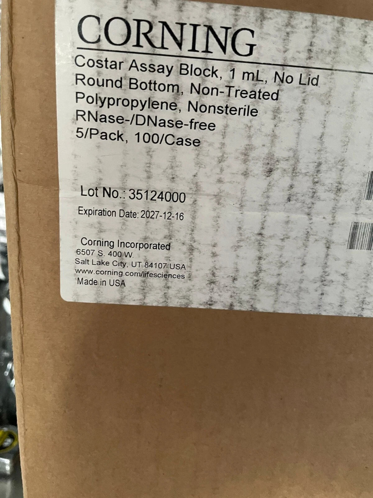 Corning COSTAR 3959 96-Well Assay Blocks Round, 100 plates/CS