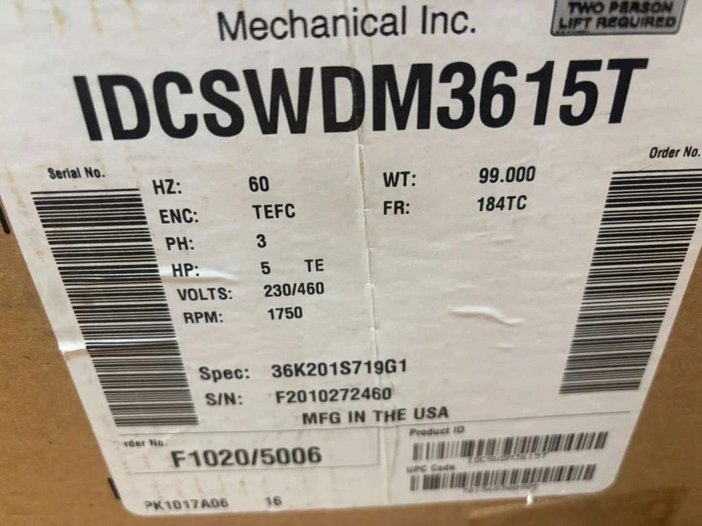 Baldor Reliance IDCSWDM3615T 1,750 RPM (Base) / Up to 6,000 RPM (Max)