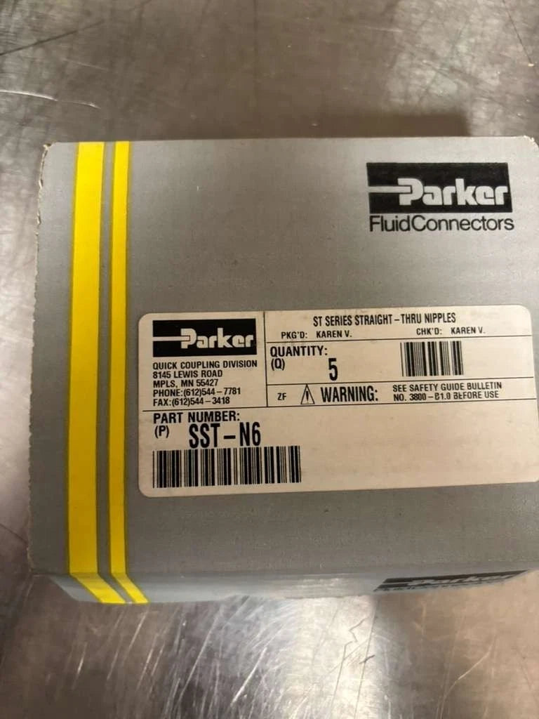 Box of 4 Parker SST-N6 Quick Coupler Nipple