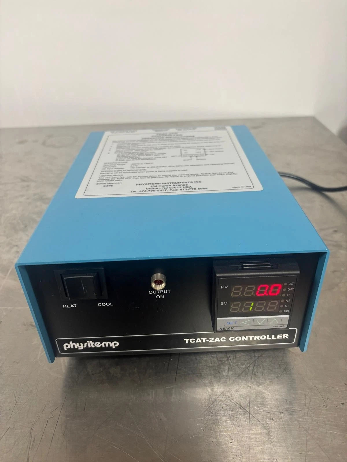 PHYSITEMP TCAT-2AC TEMPERATURE CONTROLLER -200ºC TO +400ºC