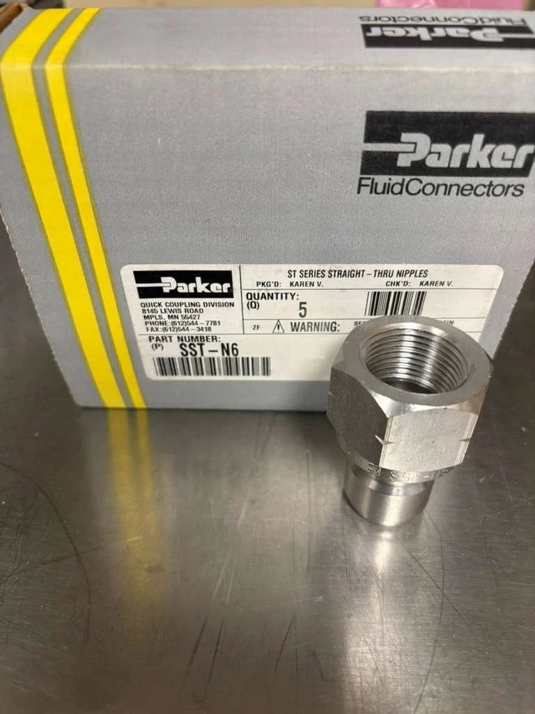 Box of 5 Parker SST-N6 Quick Coupler Nipple