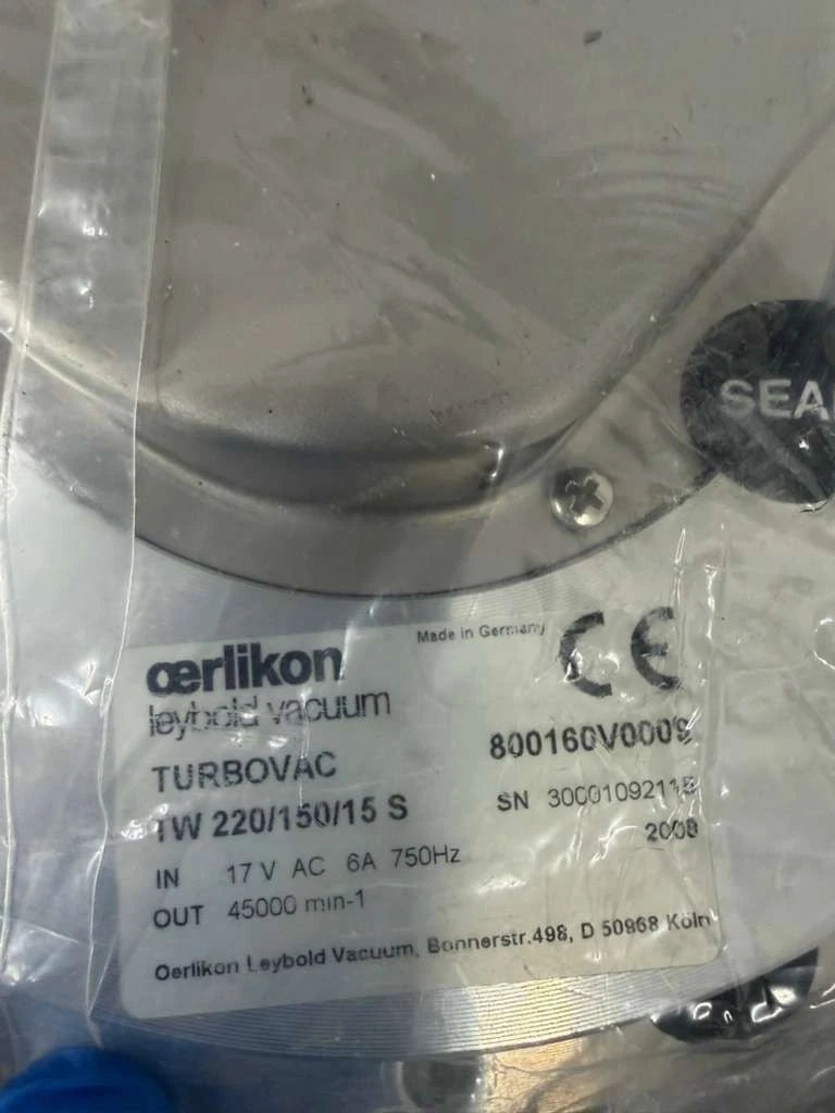 TW 220/150 S TURBOVAC Leybold 800160V0009 Turbomolecular Pump Turbo *** NEW***