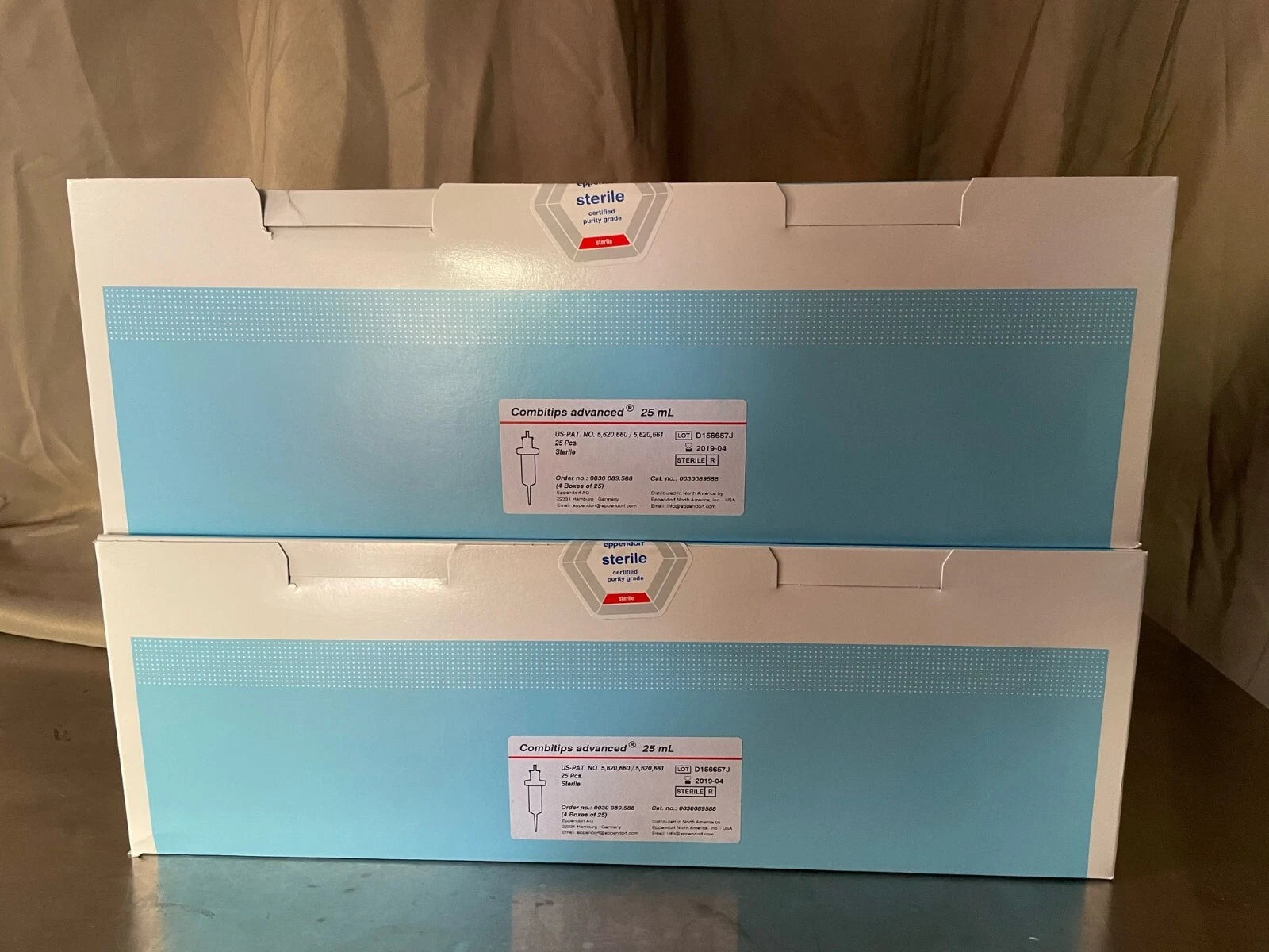 EPPENDORF 25mL Combitips Advanced Pipette Tips Sterile Red 0030089588 lot of 2