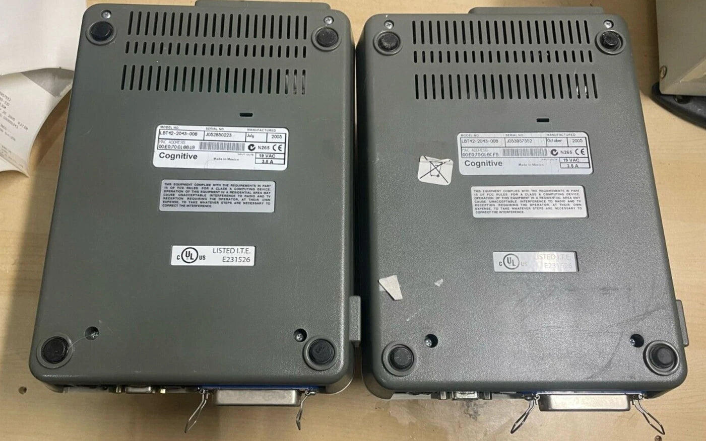 LOT OF 2 Cognitive LX LPT42-2043-006 Thermal Label Printer