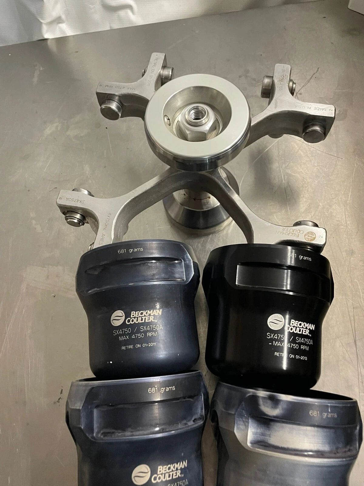 Beckman Coulter SX4750 Swinging Bucket Rotor 4750 RPM 42467 w/ Buckets