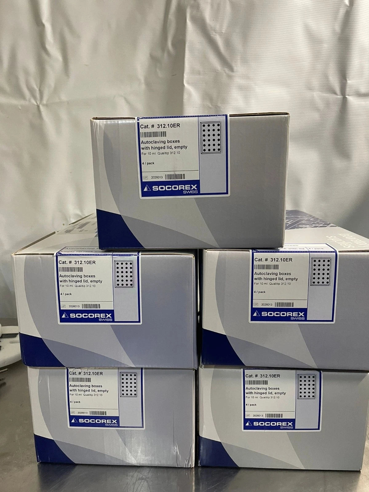 Thermo socorex autoclaving box for 10ml pipette tip w835150, 5 boxes
