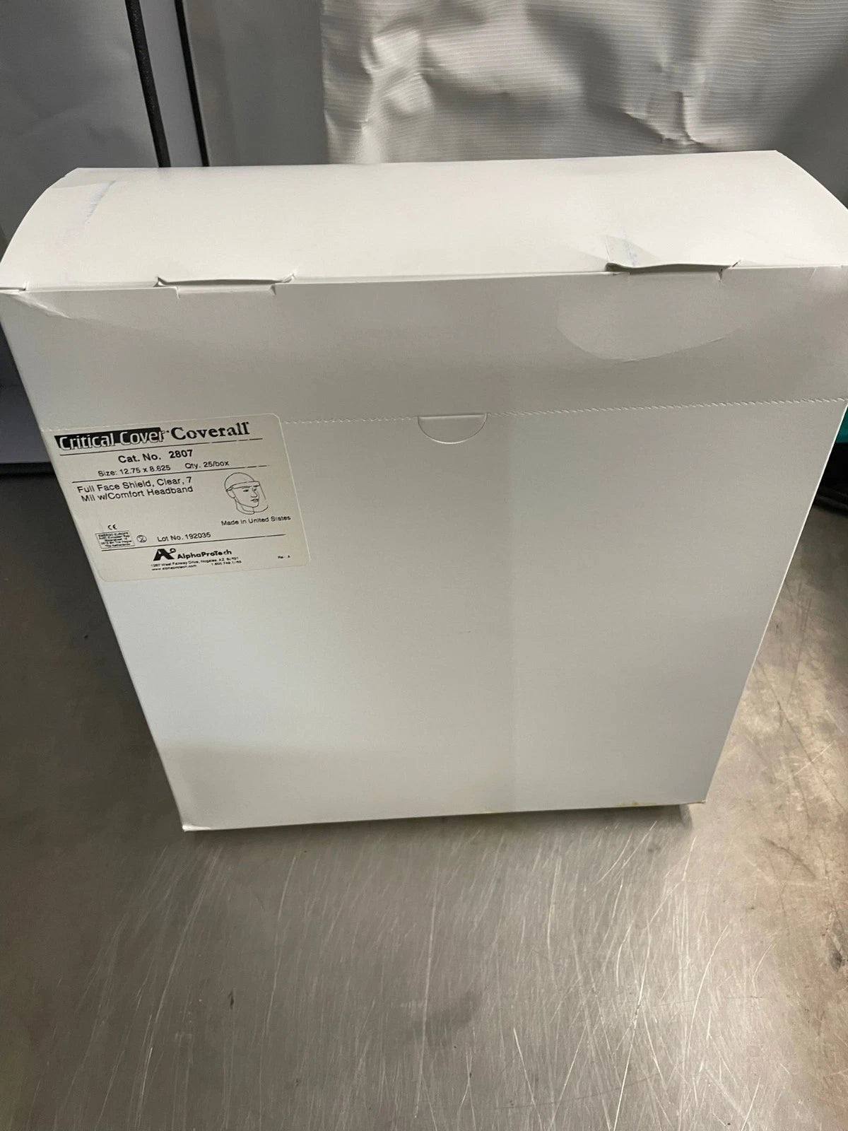 (2) Boxes of 25 Alpha Protech Critical Cover Coverall 2807 Full Face Shields