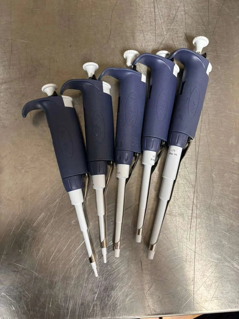 Set of 5 Rainin Pipet-Lite Single-Channel Pipette L:2-20-100-300-1000