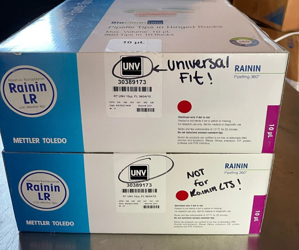 10µL RT UNIV. FL 960A/10 Mettle Toledo Rainin Low Retention Tips 30389173 2 pk