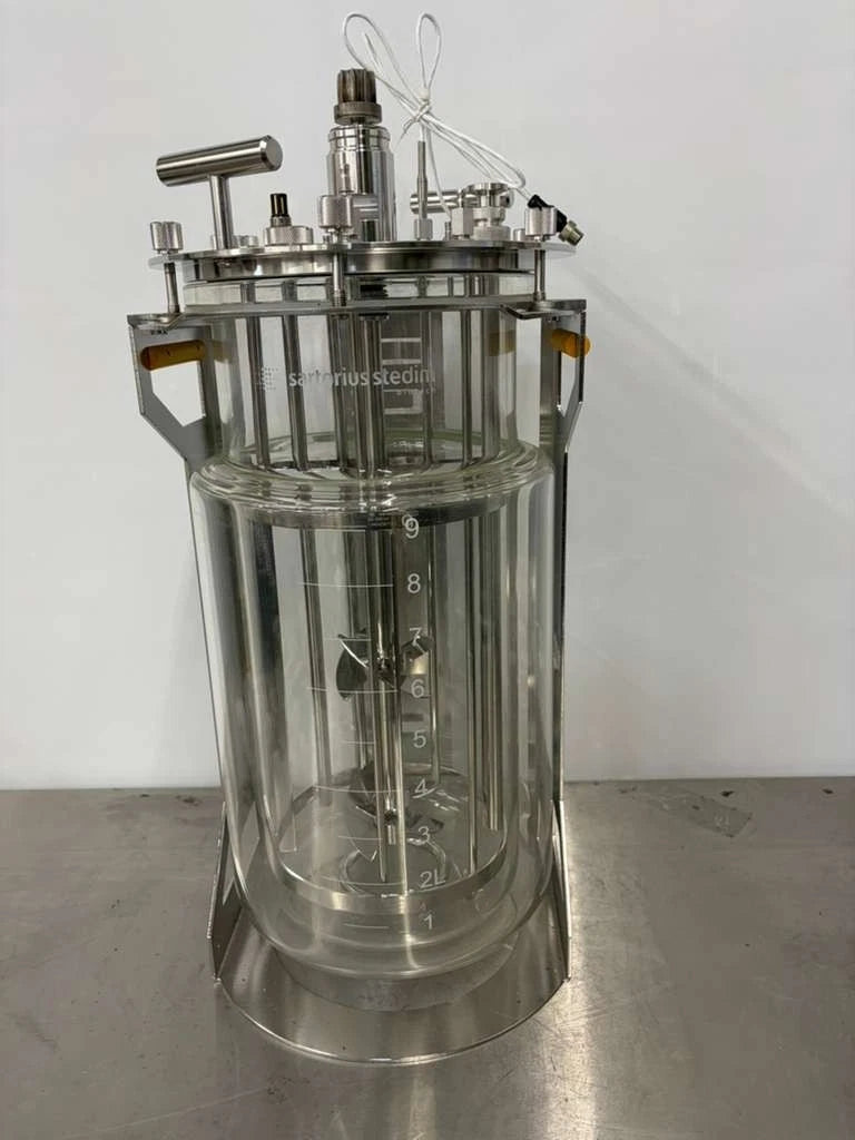 Sartorius Stedim Biostat 10L Jacketed Glass Bioreactor Vessel | 316L Stainless