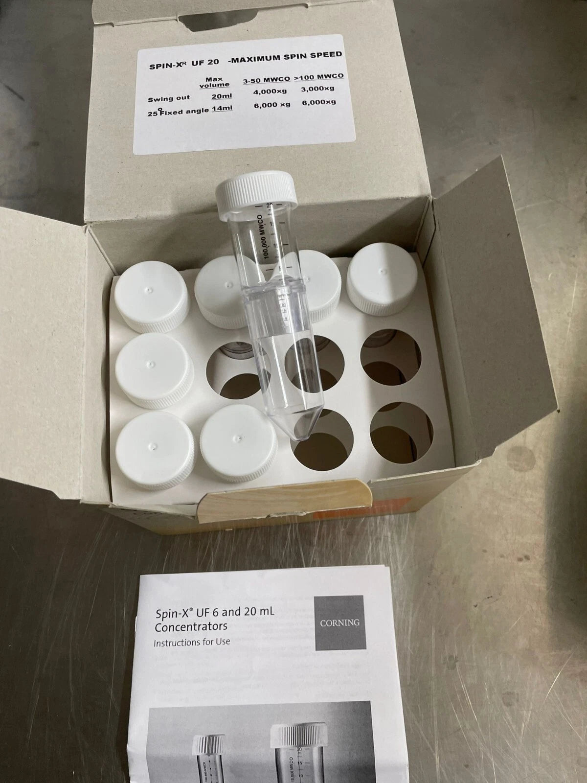 (8) CORNING Spin-X UF 20mL Concentrator 100k MWCO PES 431491