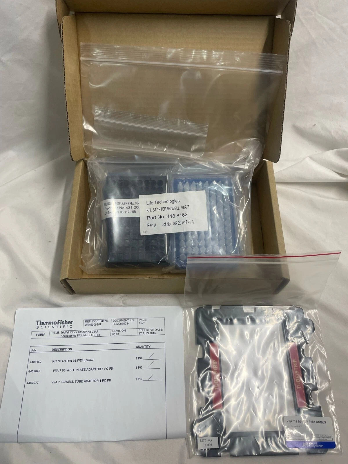 Applied Biosystems ViiA 7 Tube Adapter 4462077 and 96 Well Starter Kit 4488162