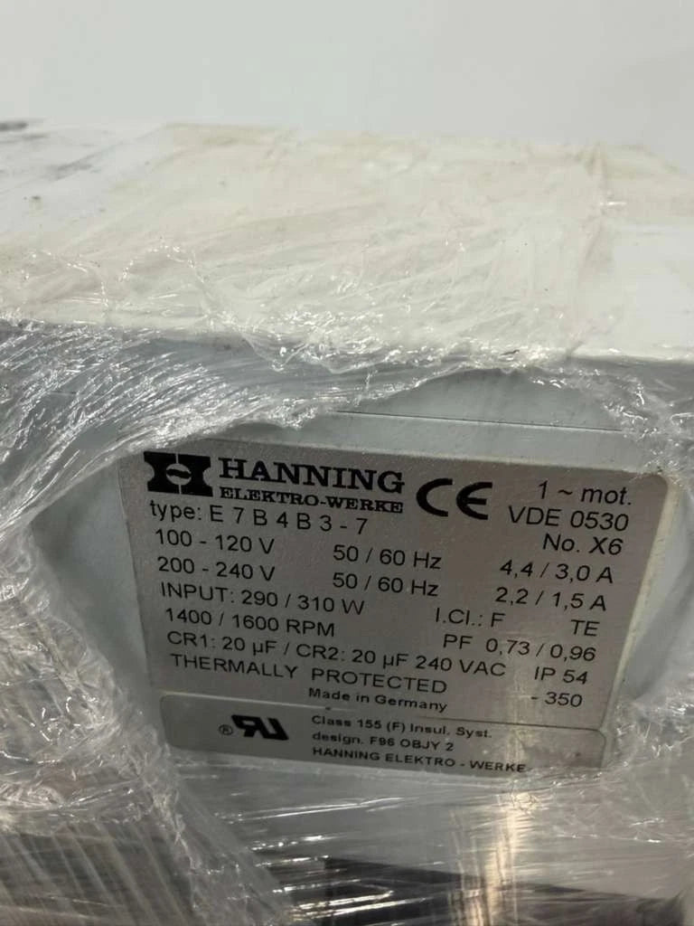 Hanning Elektro-Werke AC Motor E 7 B 4 B 3 - 7 Dual Voltage 115/230V