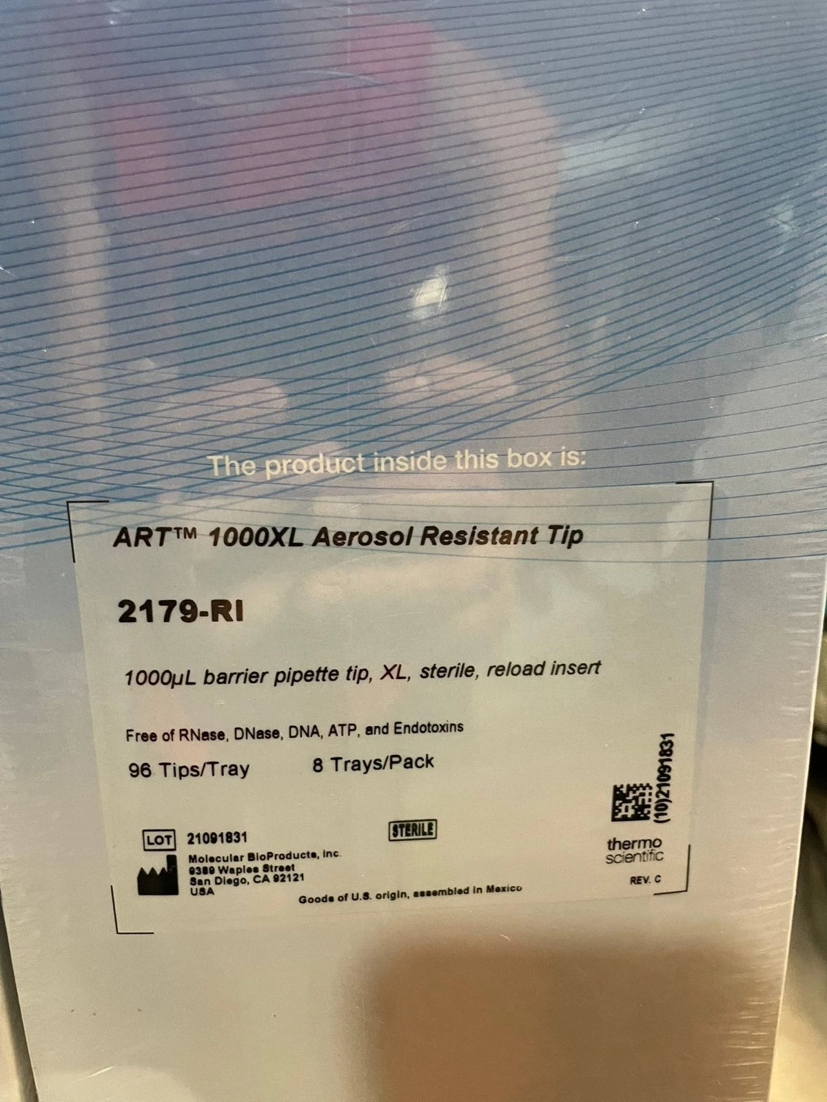 lot2 Thermo Scientific ART 1000 XL REACHBarrier Tip 2179-RI pipette tips 1000ul