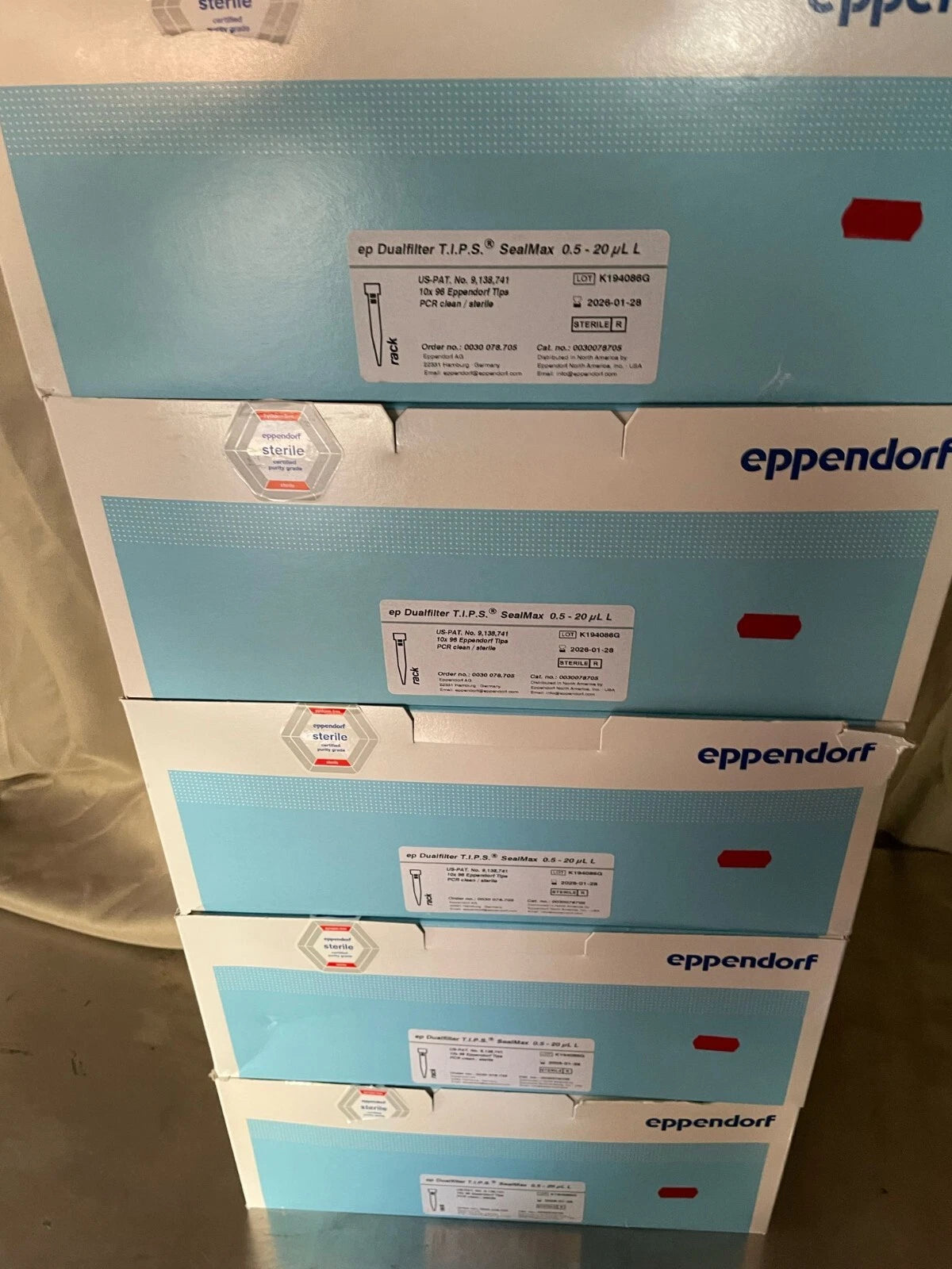 Eppendorf 0030078705 ep Dualifilter T.I.P.S SealMax 0.5-20 µL - lot of 5 Boxes