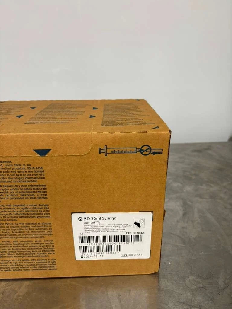OEM BD 302832 30mL General Purpose Syringe Luer Lok Tip Syringe BD Luer-LoK 30mL