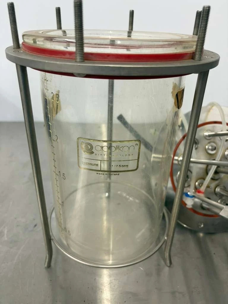 Applikon Biotechnology 3L Glass Bioreactor Vessel with Stainless Steel Headplate