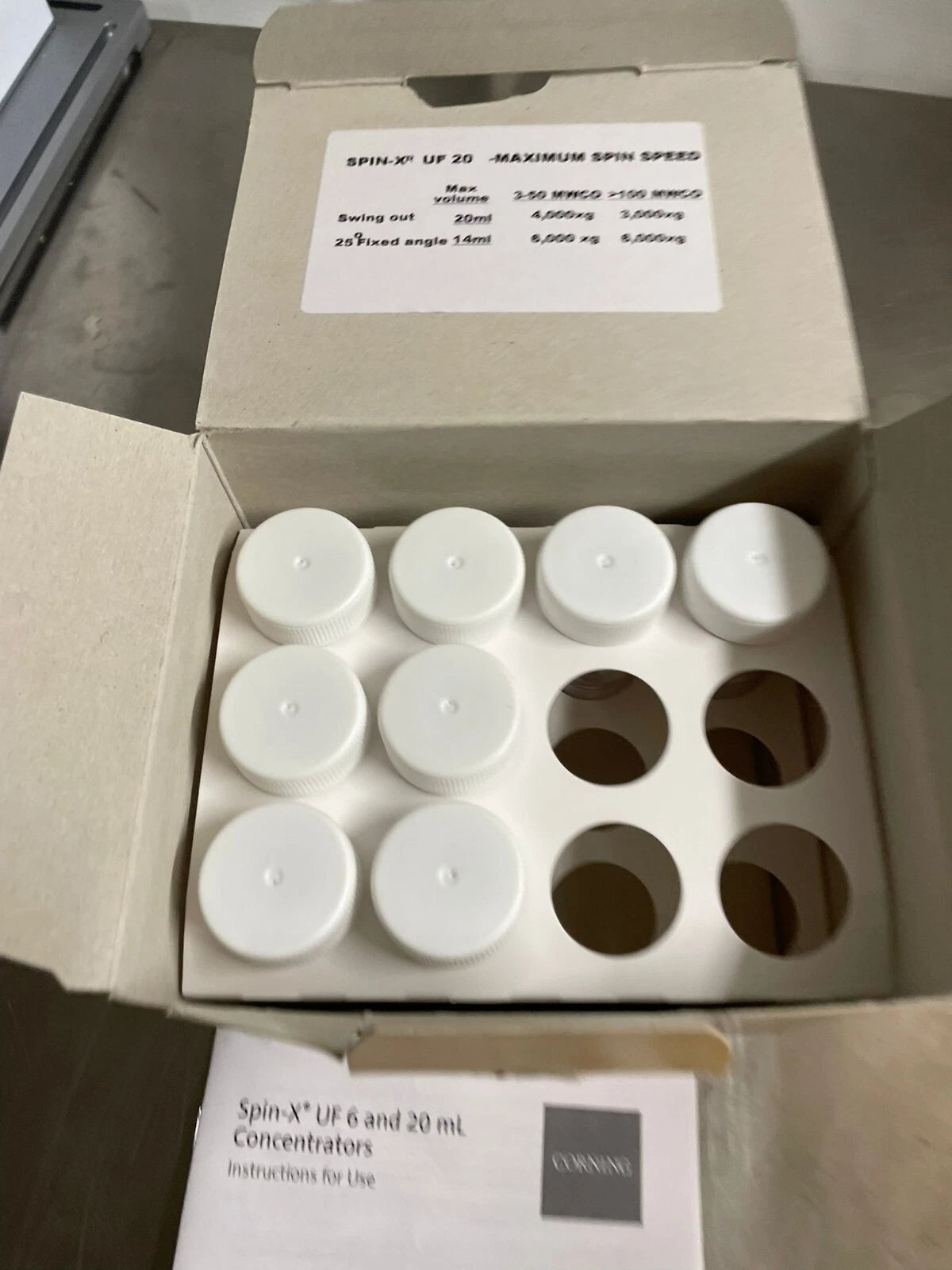 (8) CORNING Spin-X UF 20mL Concentrator 100k MWCO PES 431491