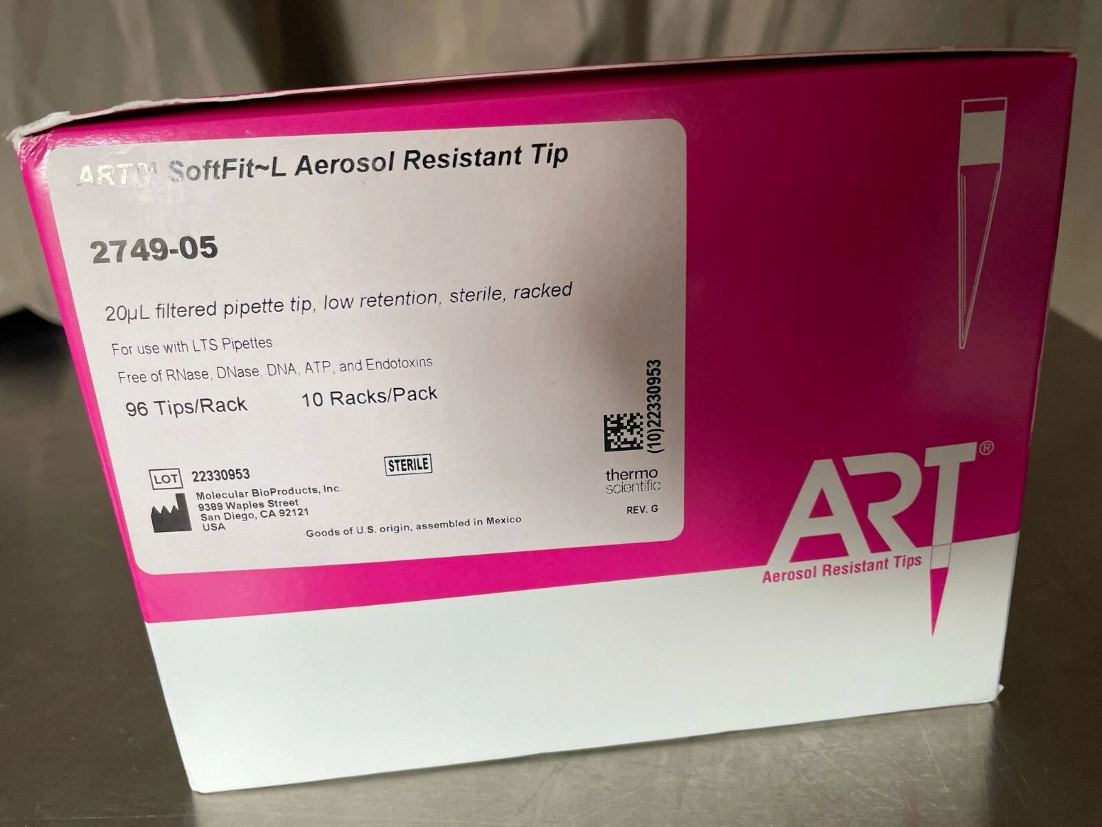 Molecular BioProducts Art SoftFit-L Aerosol Resistant Tip 2749-05 20 uL- 10 Tray