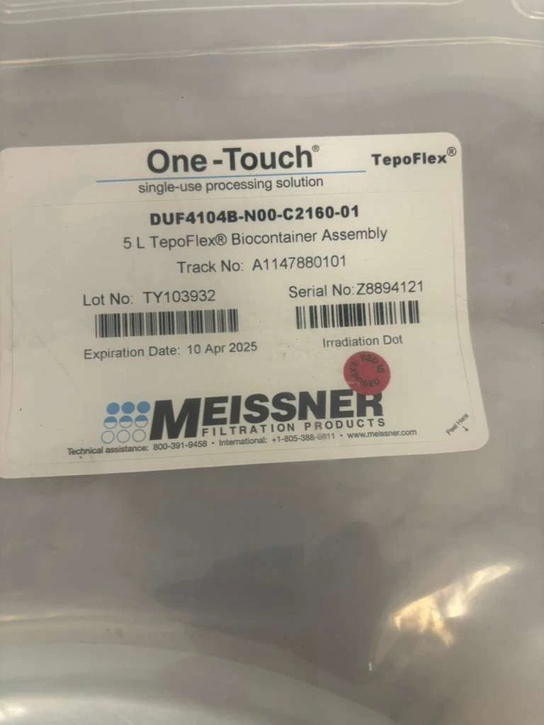 Meissner One Touch 50L TepoFlex Biocontainer Assembly DUF4104B-NN00-C2160-01