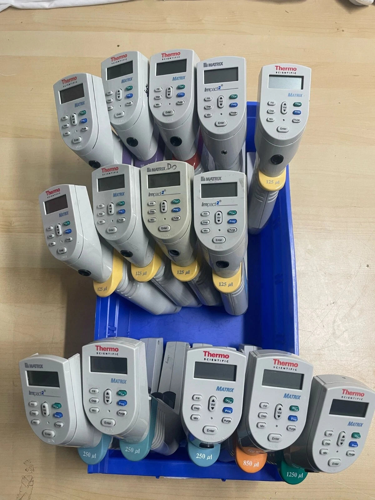 Lot of 14 - Thermo Matrix and Matrix 2 Electronic Multi-Channel Pipettes