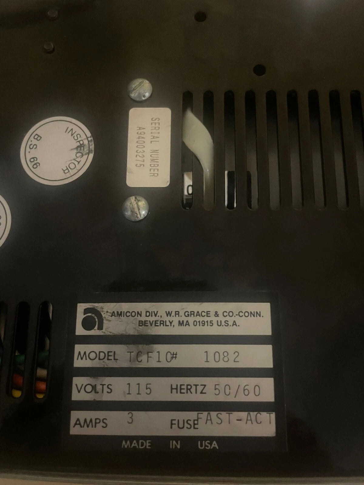 Amicon Model LP-1 Peristaltic Pump + Cole Parmer Pump Heads 7015-21 TCF10#1082